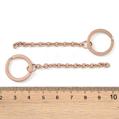 Ion Plating(IP) 304 Stainless Steel Split Key Ring Clasps X1-STAS-L226-009A-RG-1