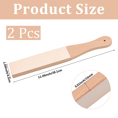 Beech Wood Leather Sharpening Board AJEW-CL0005-58-1