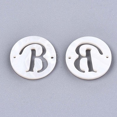 Natural Freshwater Shell Links Connectors X-SHEL-S276-120B-1