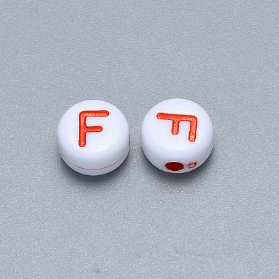 Craft Acrylic Horizontal Hole Letter Beads SACR-S201-11F-1