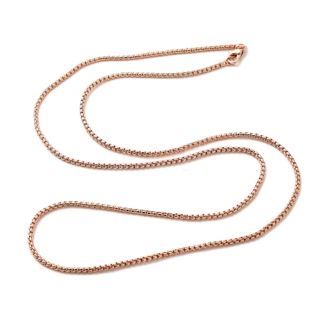 2mm Rack Plating Brass Box Chain Necklaces for Women Men MAK-L044-60RG-1