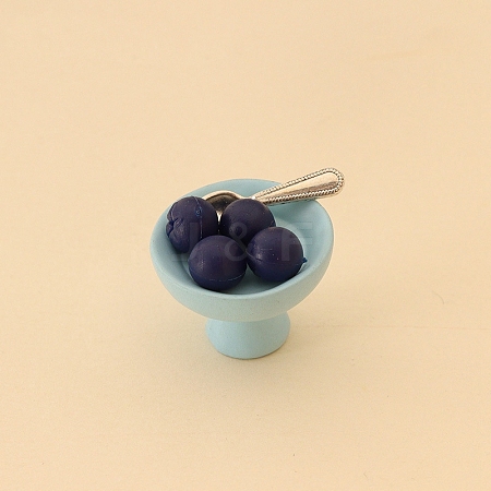 Resin Fruit & Bowl with Alloy Spoon Mini Model PW-WG8B840-03-1