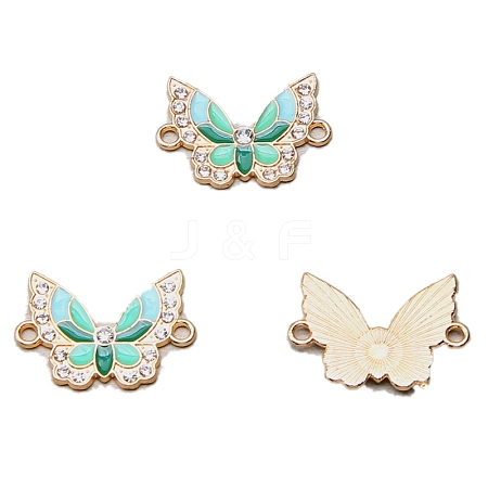 100Pcs Alloy Enamel Butterfly Connector Charms PW-WG0E1A8-02-1