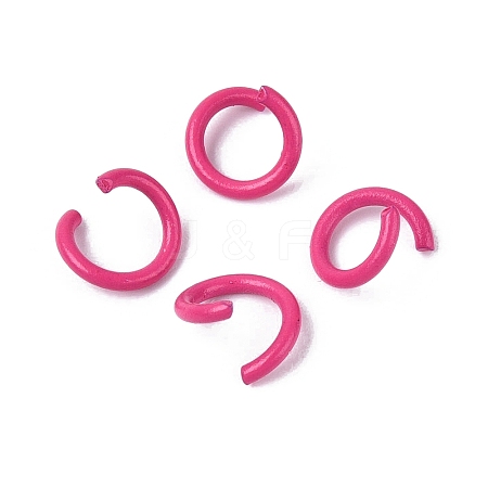 Spray Painted Iron Open Jump Rings IFIN-T017-04B-17-1
