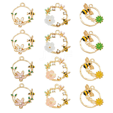 24Pcs 6 Styles Alloy Pendants FIND-TA0004-63-1