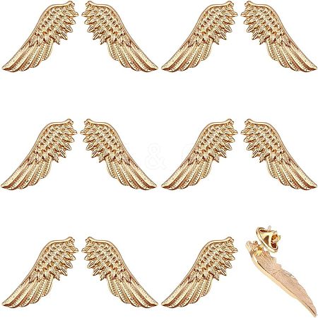 6 Pairs Wing Alloy Brooches JEWB-CA0001-08LG-1