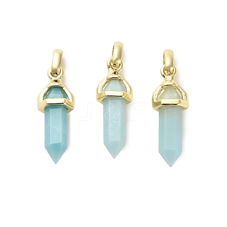 Natural Flower Amazonite Double Terminal Pointed Pendant G-H097-01G-01-1