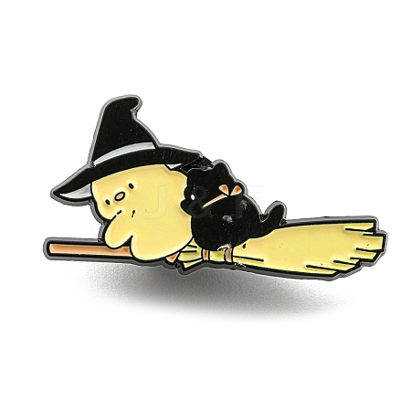 Animal Magician on the Broom Enamel Pins JEWB-Z009-06A-1