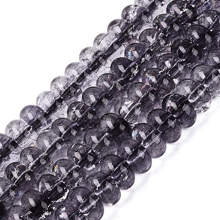 Crackle Transparent Glass Beads Strands GLAA-N074-02A-15-1
