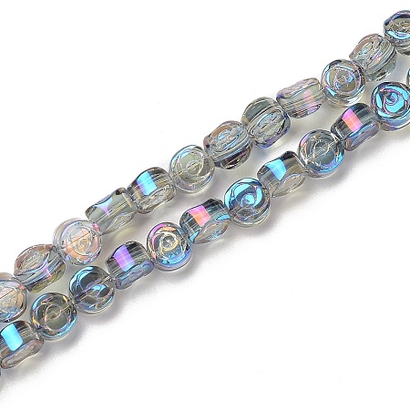 Electroplate Transparent Glass Beads Strands EGLA-L044-A-HP02-1