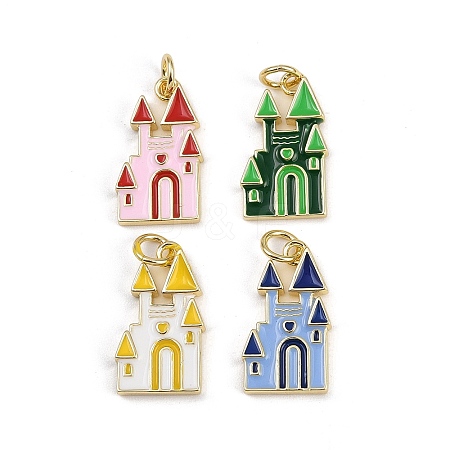 Brass Enamel Pendants KK-D424-27G-1