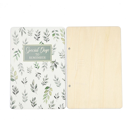 Printed Wooden 2-Ring Loose Leaf Binder Postcard Photo Album Cover DIY-XCP0003-83F-1