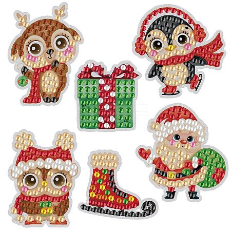 Christmas Theme DIY PVC Diamond Painting Sticker Kit PW-WG29650-08-1