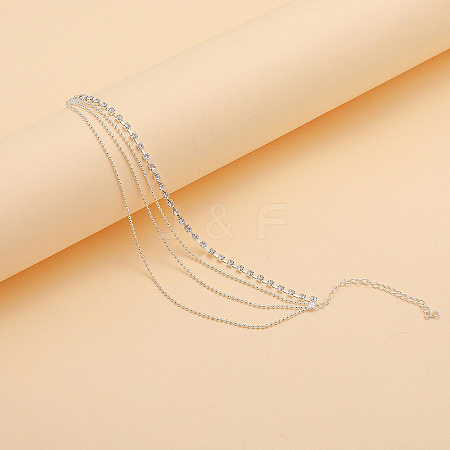 Alloy Rhinestone Multi-strand Anklets WG18F6C-04-1