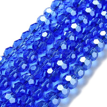 Electroplate Glass Bead Strands X-EGLA-R015-8mm-6-1