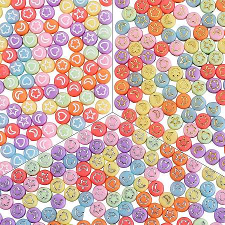 1080Pcs 3 Colors Opaque Acrylic Beads MACR-SZ0001-51-1