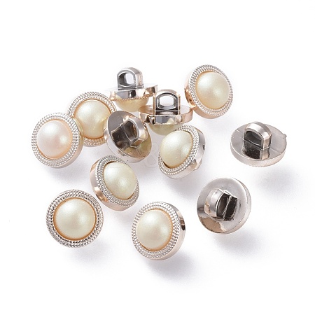 Plastic Shank Buttons BUTT-WH0012-09-1