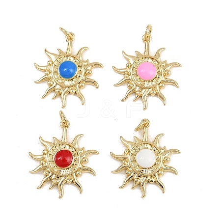 Brass Enamel Pendants KK-L240-09G-1