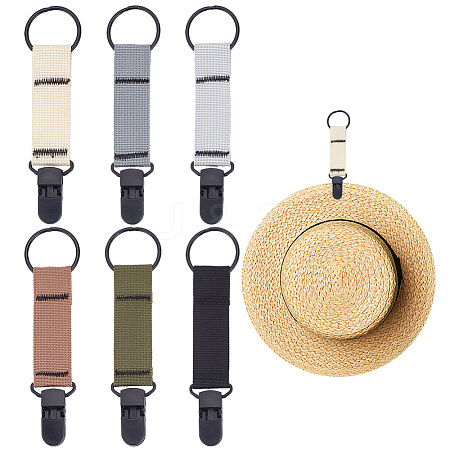GOMAKERER 6Pcs 6 Colors Alloy Hat Clip for Travel FIND-GO0001-18-1