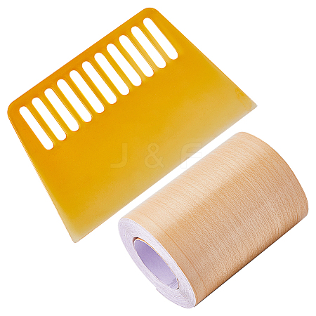 1 Roll PVC Imitation Wood Grain Adhesive Tape DIY-GF0008-40A-1