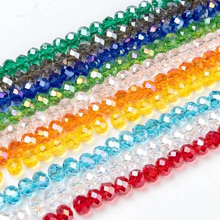 Electroplate Glass Beads Strands EGLA-X0007-01B-6mm-1