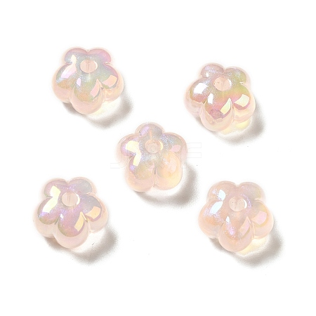 UV Plating Rainbow Iridescent Acrylic Beads PACR-M002-05F-1