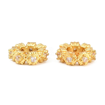 Brass Micro Pave Clear Cubic Zirconia European Beads KK-CBA6A75-44G-1