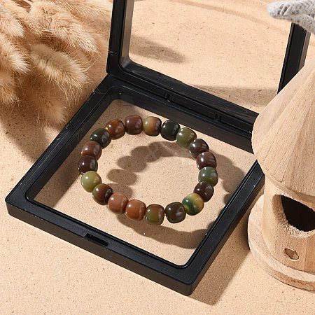 Bodhi Wood Column Beaded Stretch Bracelet for Women BJEW-YW0001-04B-1