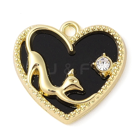 Alloy with Rhinestone Pendants ALRI-U001-03A-G-1