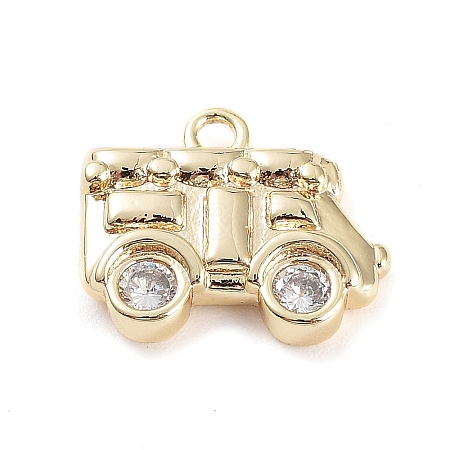 Brass Micro Pave Cubic Zirconia Pendants KK-K276-05G-1