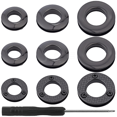18Pcs 3 Styles Alloy Grommet Eyelet Findings FIND-CL0002-21B-1