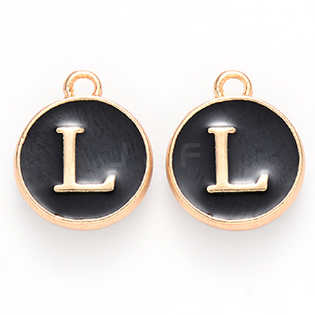 Golden Plated Alloy Charms LS-ENAM-S118-02L-1