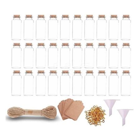 60Pcs Column Glass Cork Bottles Ornament DIY-YW0006-09-1