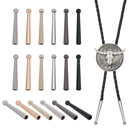 12Pcs 6 Colors Alloy Cord End FIND-ME0001-10-1