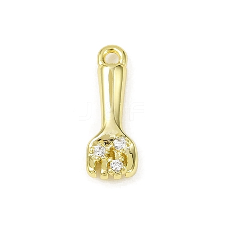 Brass Pave Clear Cubic Zirconia Pendants KK-L238-10G-1
