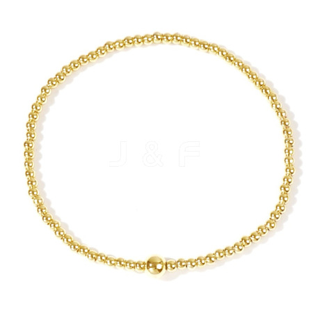 Bohemia Brass Round Beaded Stretch Bracelets TK0566-35-1