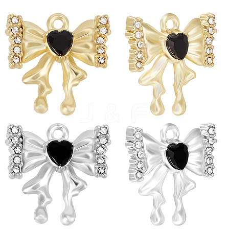 12Pcs 2 Colors Alloy Micro Pave Cubic Zirconia Charms FIND-BBC0003-42-1