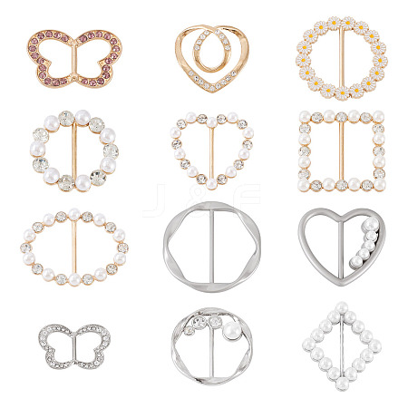 12Pcs 12 Styles Alloy Buckles AJEW-TA0003-44-1