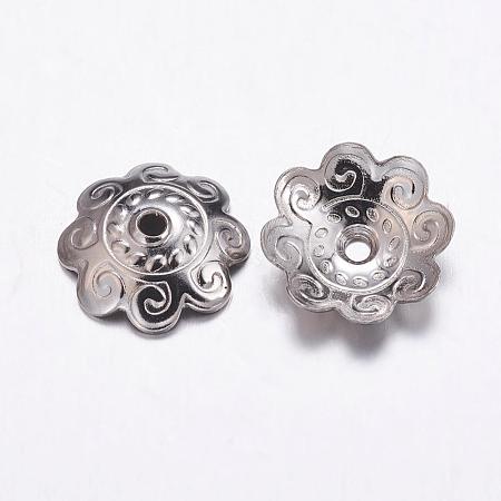 Tarnish Resistant 201 Stainless Steel Bead Caps STAS-G139-05P-1