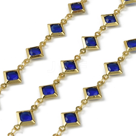 Brass Glass Rhombus Link Chains CHC-R001-05G-01-1