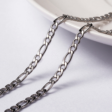 304 Stainless Steel Figaro Chains CHS-L014-05P-1