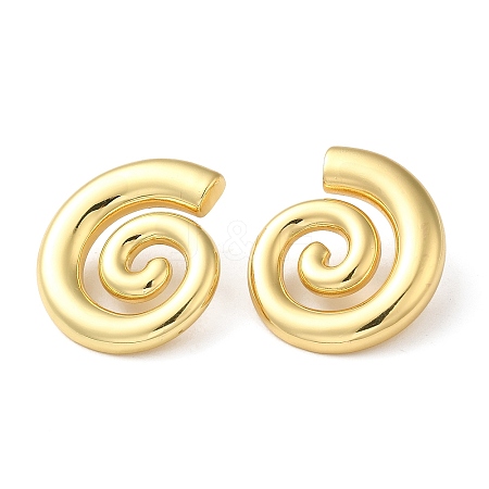 Rack Plating Brass Vortex Stud Earrings for Women EJEW-Z019-14G-1