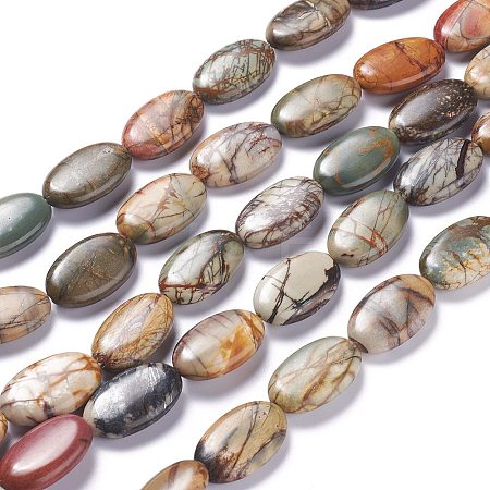 Natural Picasso Jasper Bead Strands G-P444-02-1