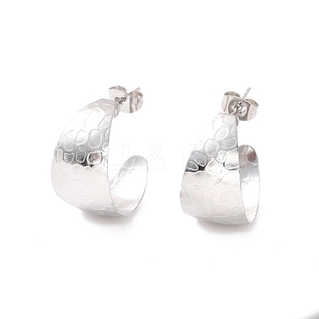 Non-Tarnish 304 Stainless Steel Chunky C-shape Stud Earrings EJEW-P198-06P-1