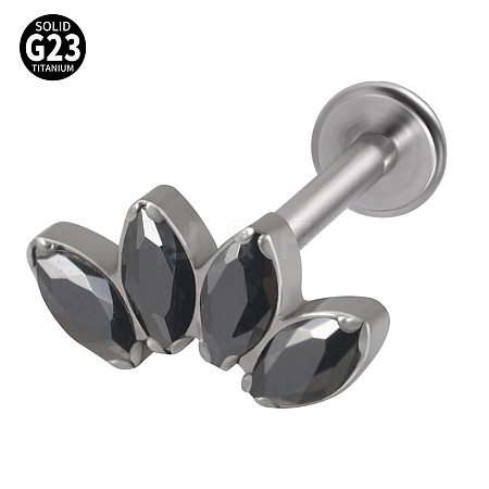 G23 Titanium with Cubic Zirconia Threadless Labrets WGA6216-04-1