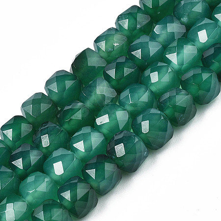 Natural Green Onyx Agate Beads Strands X-G-S359-375B-1