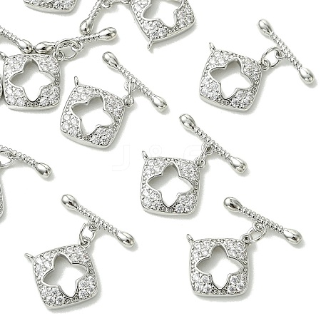SHEGRACE Bras Micro Pave Clear Cubic Zirconia Toggle Clasps XGRQ5F903-817P-1