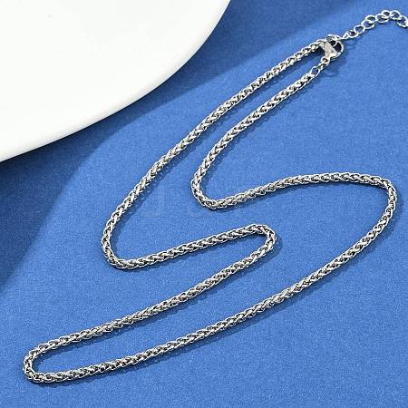 304 Stainless Steel Wheat Chains Necklaces for Unisex NJEW-K395-01B-P-1