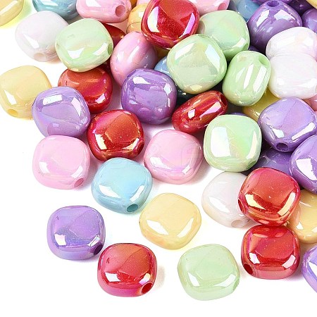 UV Plating Opaque Acrylic Beads OACR-Q203-04-1