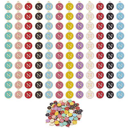 120Pcs 12 Colors Golden Plated Alloy Charms sgENAM-SZ0001-64N-1